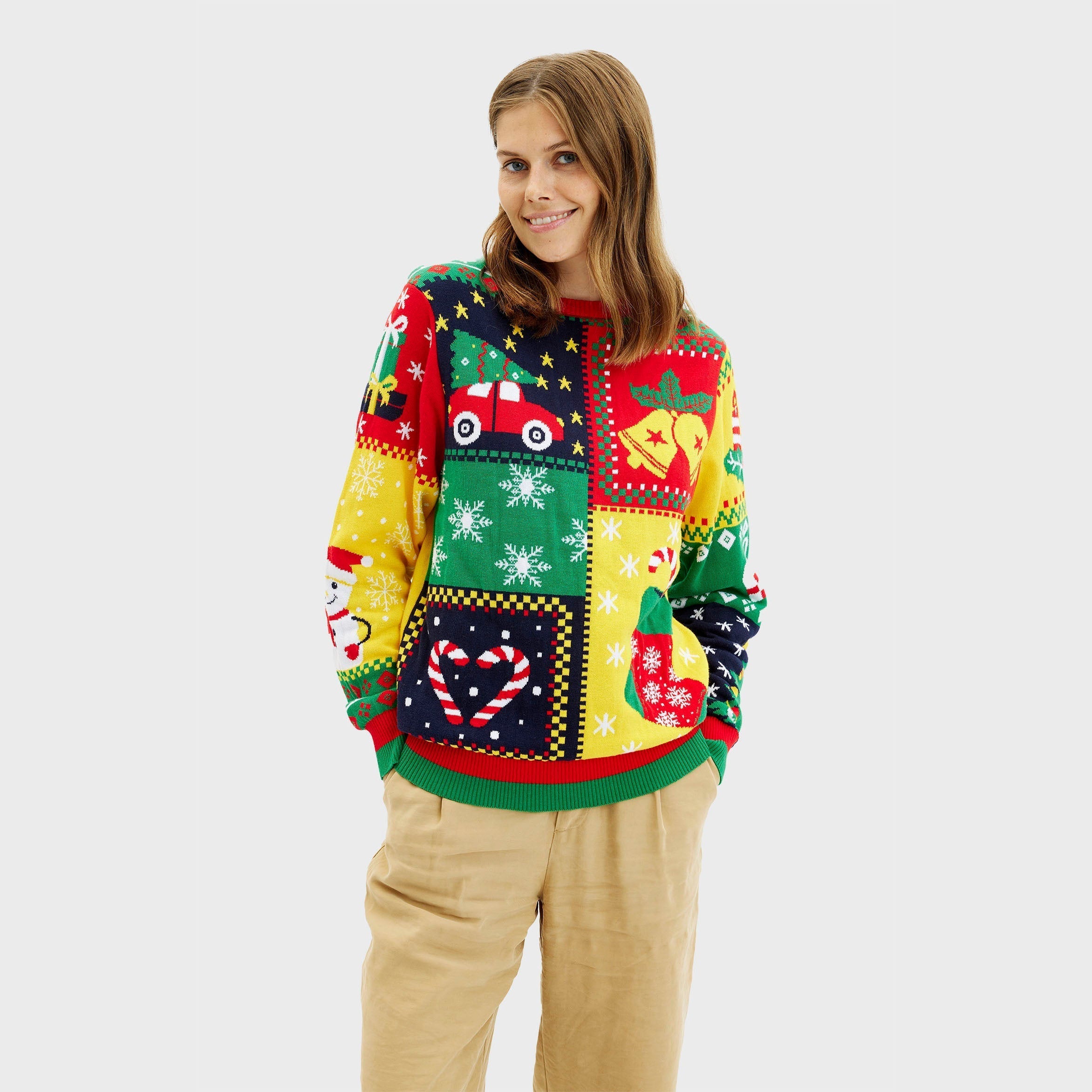 The Patchwork Christmas Sweater β Women